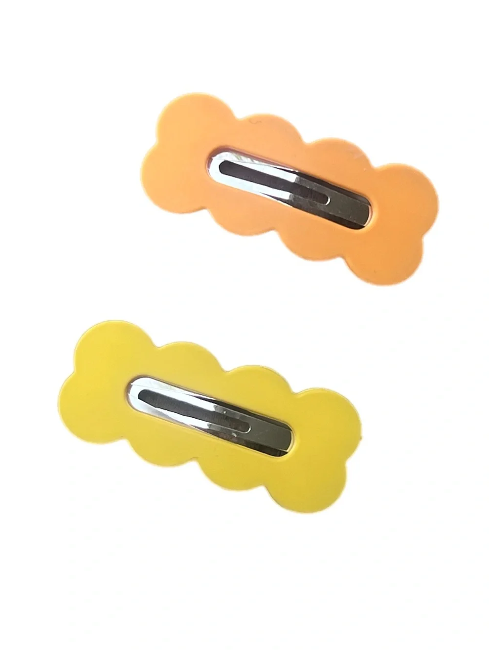 Kids Cloud-Shaped Hair Clips in peach and Orange, Yellow